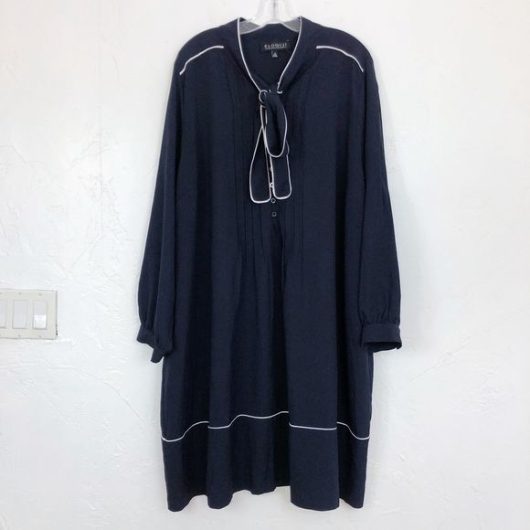 Eloquii Dresses & Skirts - Eloquii Navy Blue & White Preppy Button Down Dress